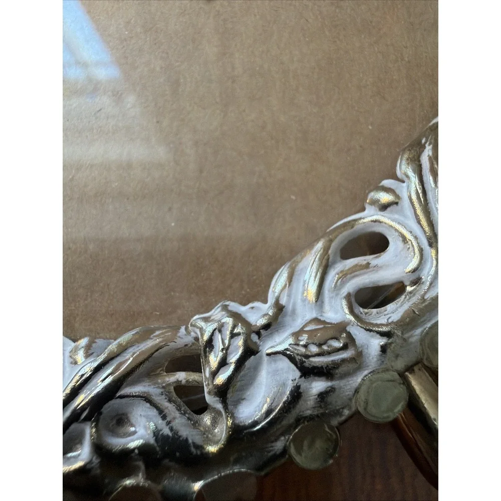 Vintage Pair Photo Frames Gold Ornate Free Standing 7.5 